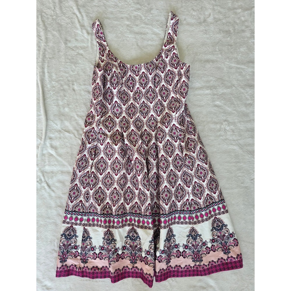 Nine West Geometric Print Fit Flare Dress Size 10